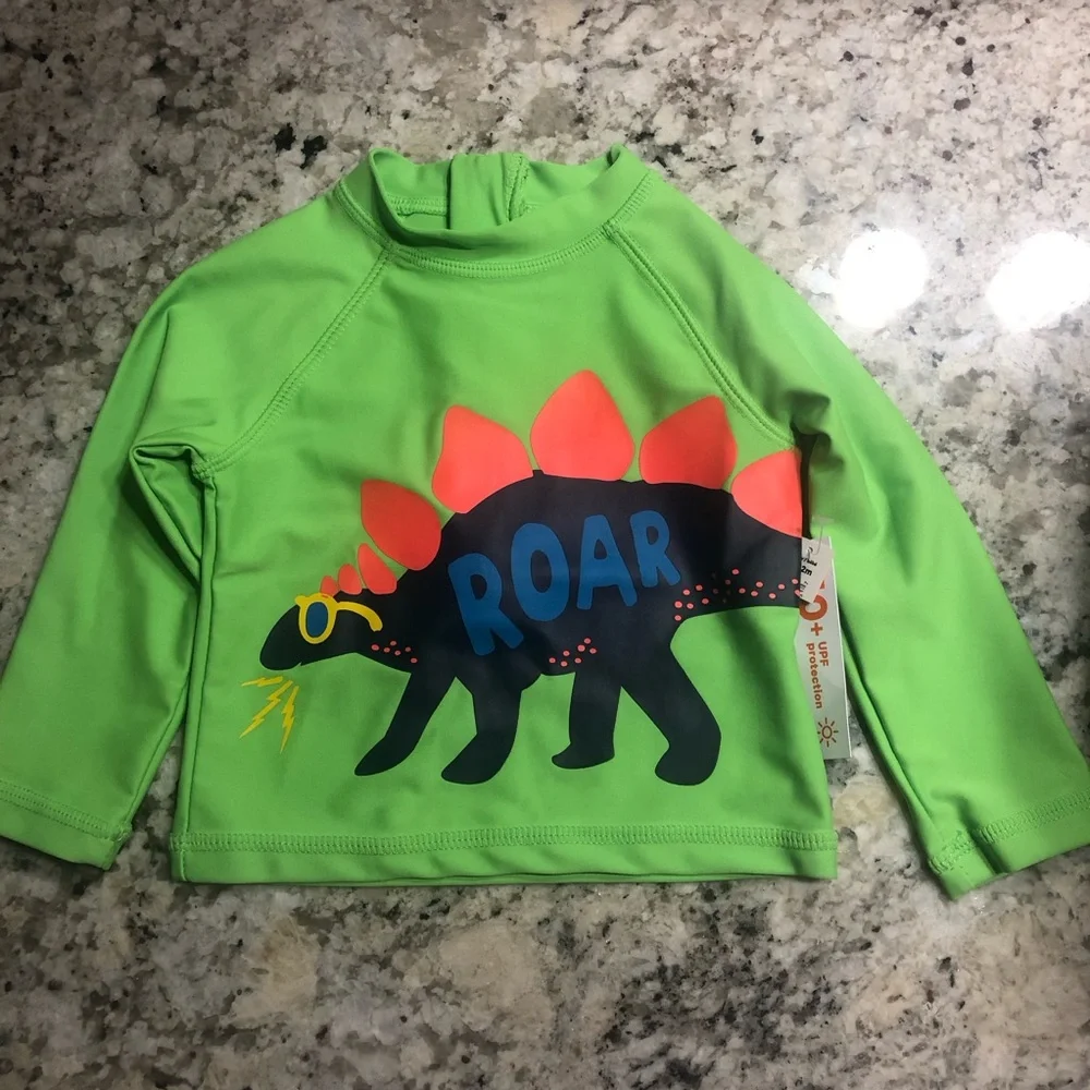 Dinosaur Rashguard/ Swim Suit Size 6-12 Months - Picture 1 of 4